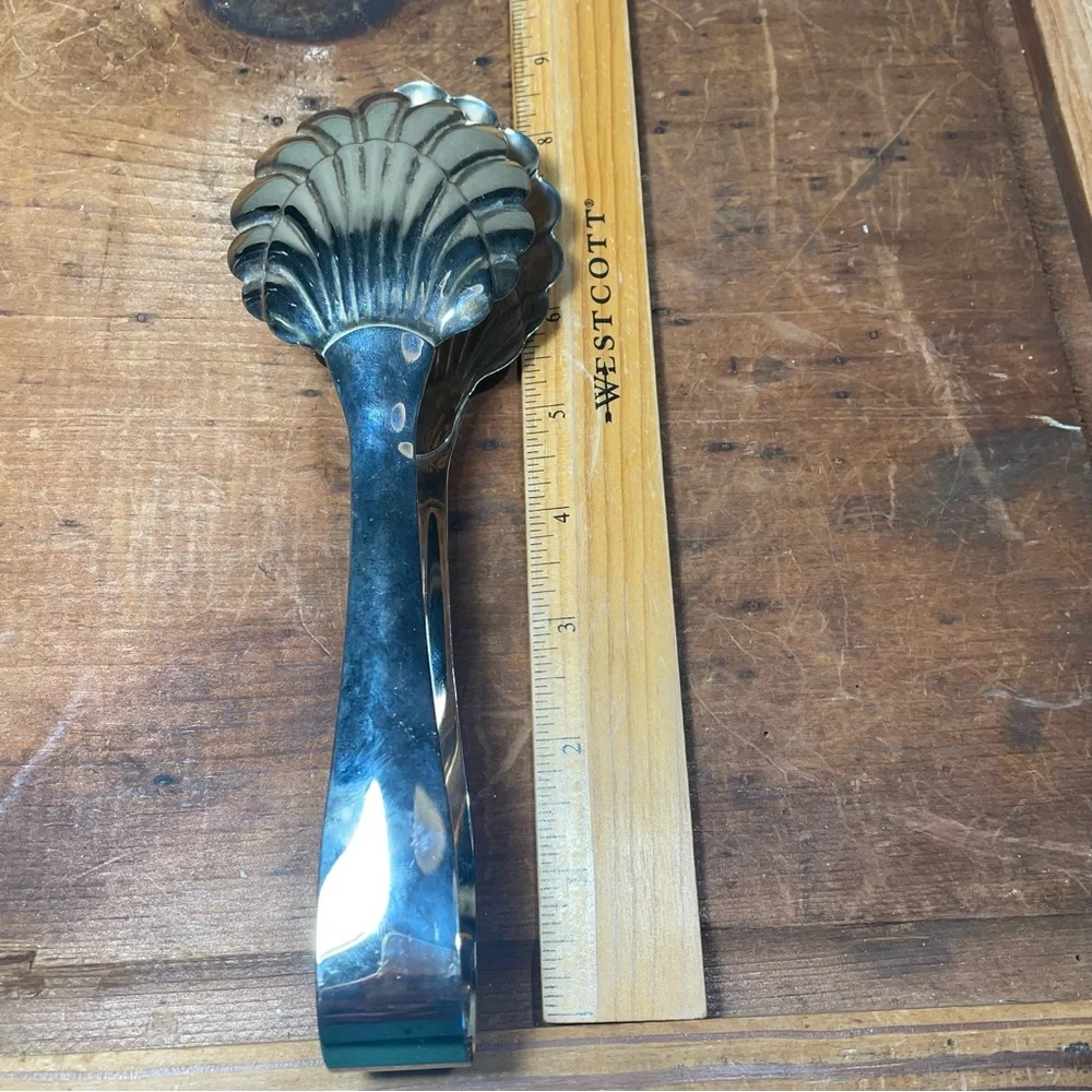 Vintage Silver plated Shell serving tongs